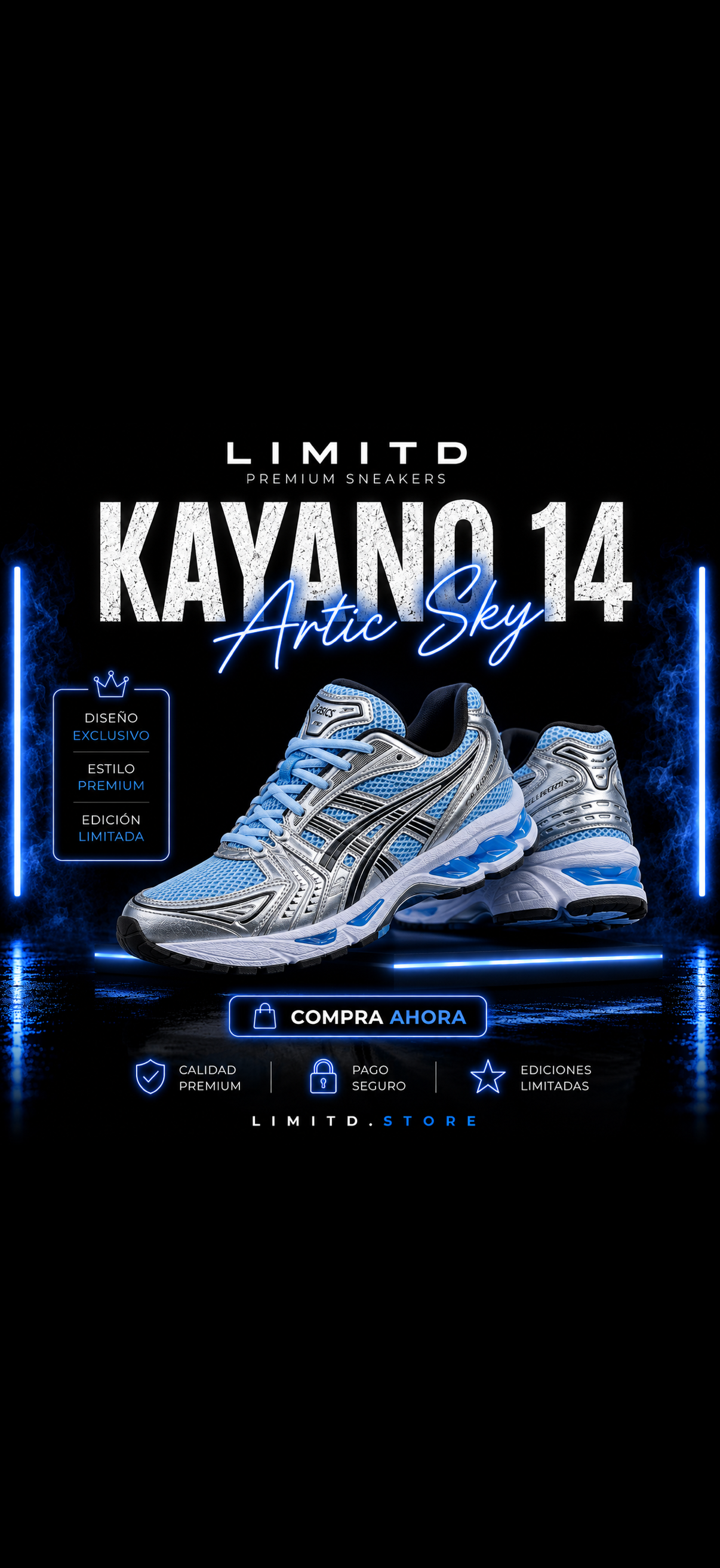ASICS Gel-Kayano 14 Arctic Sky – Silver & Blue
