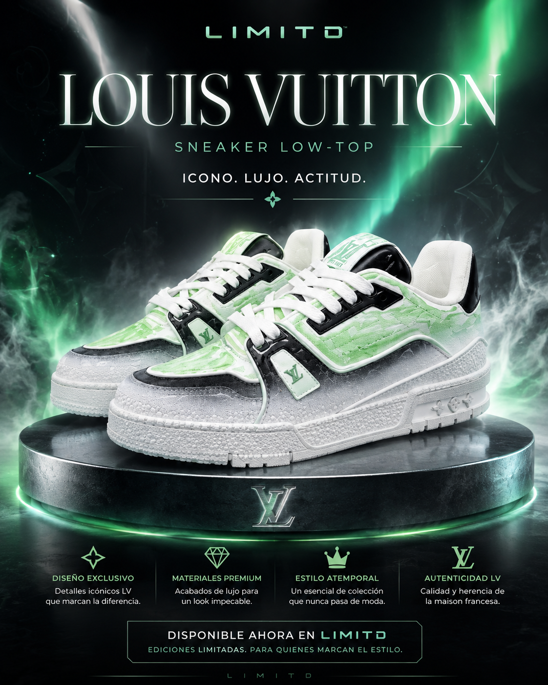 Low-Top Green & Silver – Edición LIMITD